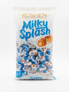 تافی مغزدار شیری روشن (Roshen) مدل Milky Splash وزن ۱ کیلوگرم