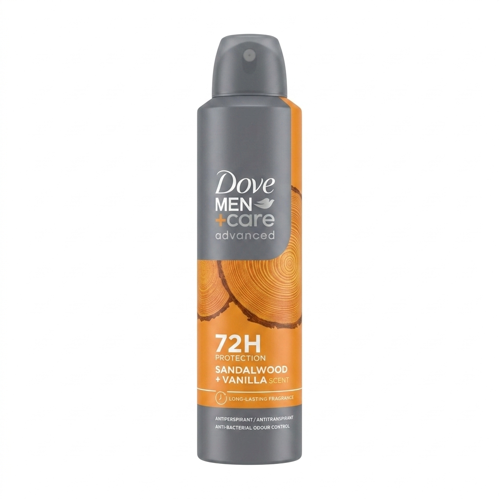 اسپری ضدتعریق مردانه داو Men+Care Sandalwood + Vanilla Dry Spray حجم 250 میلی‌لیتر