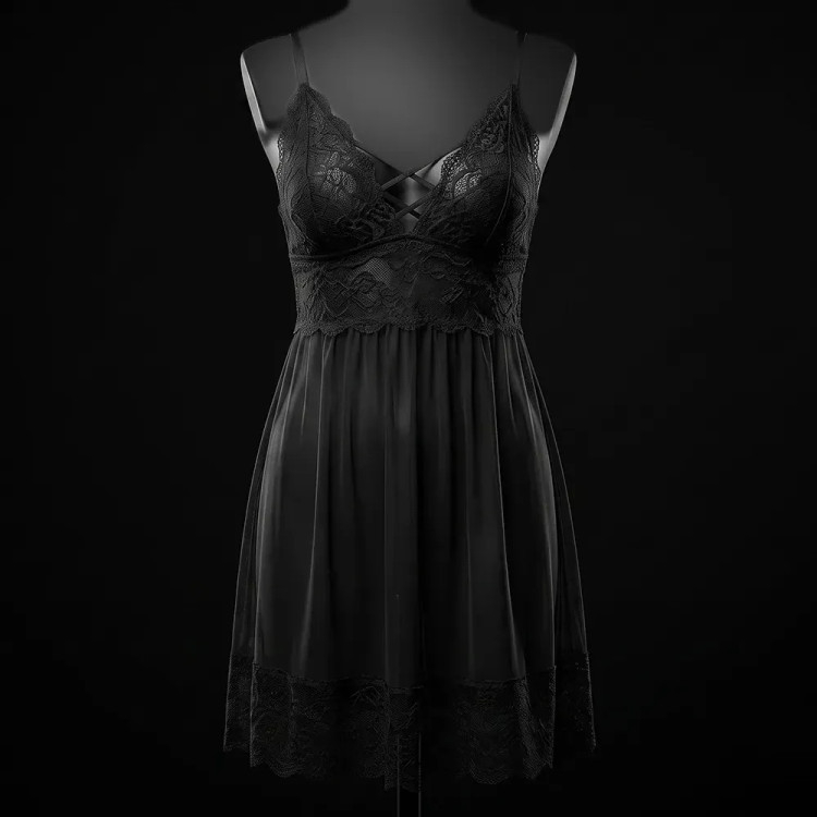 ست لباس خواب زنانه تور به همراه شورت لامبادا