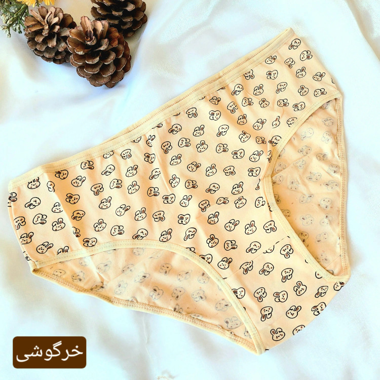 شورت زنانه نخی قواره دار طرح ترک برند ال کیم سایز بزرگ 3XL رنگ کرمی