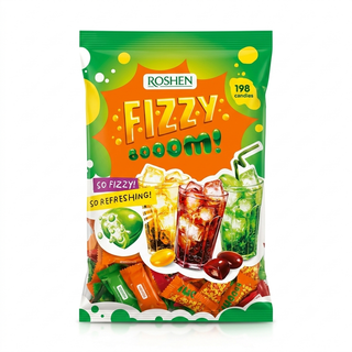 آبنبات فیزی بوم روشن Roshen – بسته ۱۹۸ عددی (1 کیلوگرم)