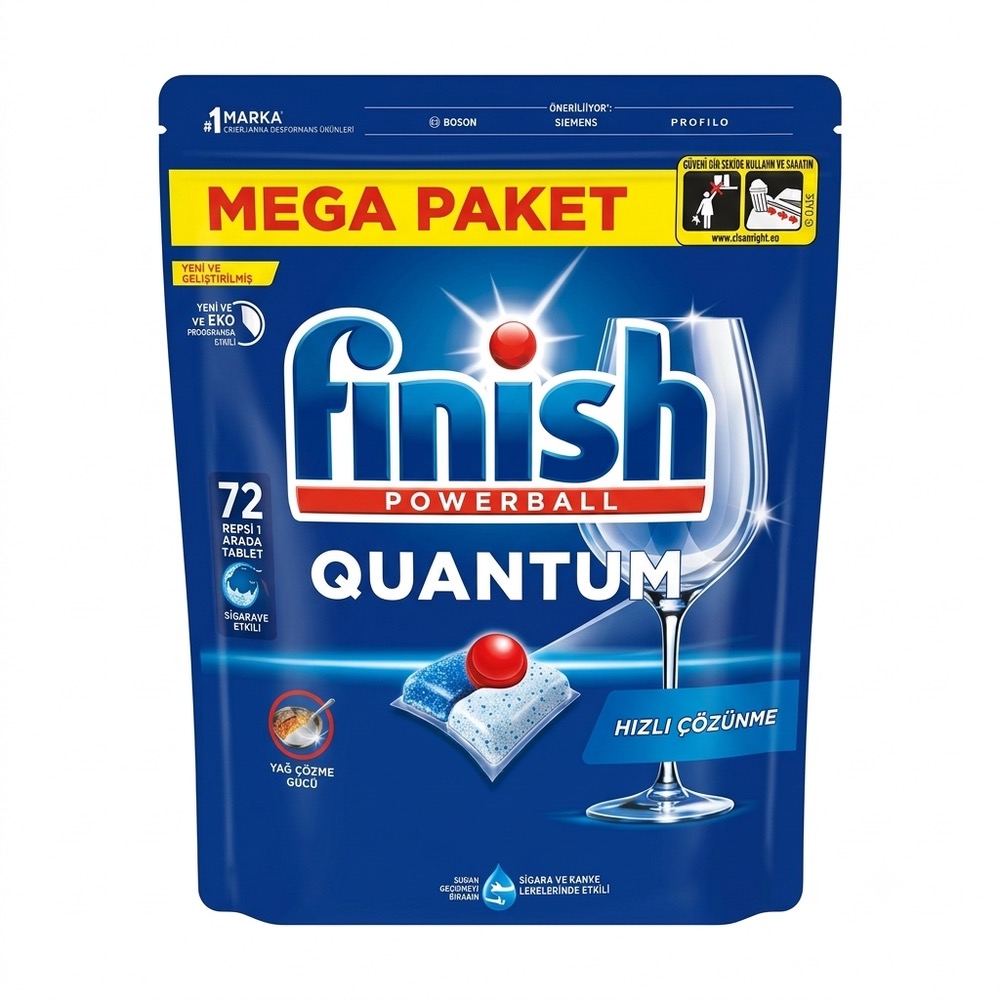 قرص ماشین ظرفشویی Quantum Powerball All in 1 – بسته 72 عددی