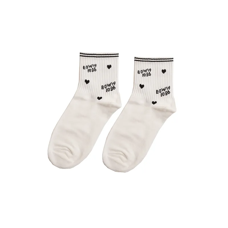 جوراب نیم ساق زنانه طرح BOWW نخ و پنبه فری سایز